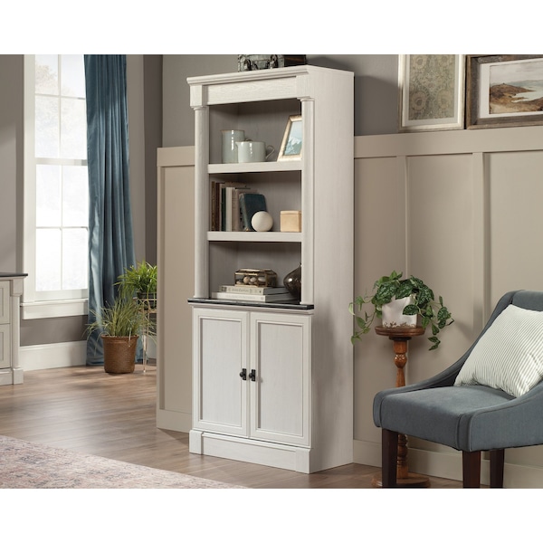 Palladia Library W/doors Glacier Oak , Three adjustable shelves provide versatility